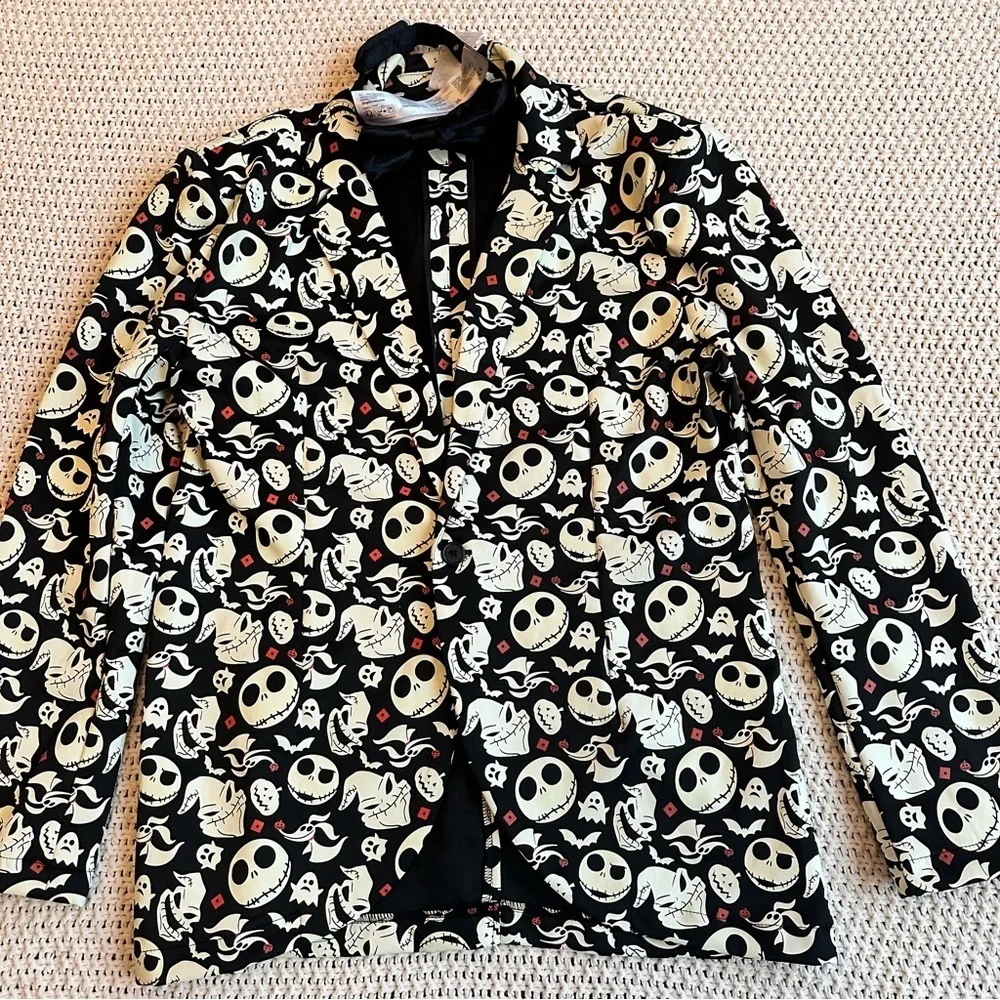 Disney Nightmare Before Christmas Glow in the Dark Blazer Light Up Bow Tie S/M
